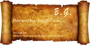 Bereszky Gajána névjegykártya